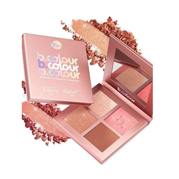 7Days B.Colour Multi-Purpose Makeup Palette Hyper Glow - Vegan, Long-Lasting Contouring, Highlighting & Blushing Kit