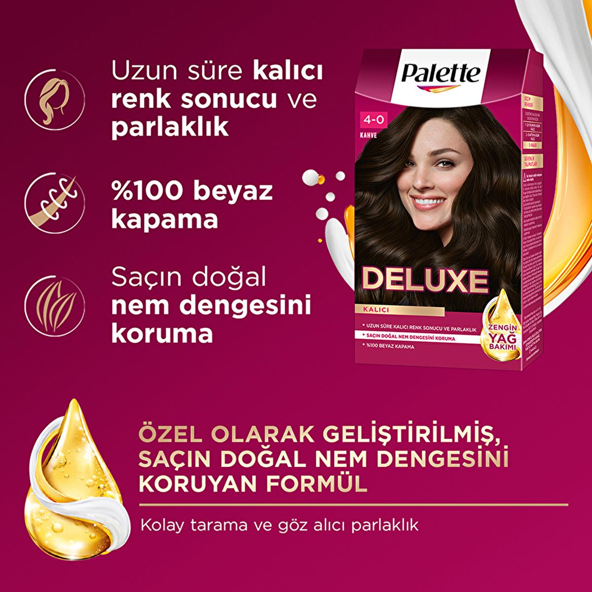 Palette Deluxe 4-0 Brown Hair Dye - Long-Lasting Hair Dye for Vibrant Color