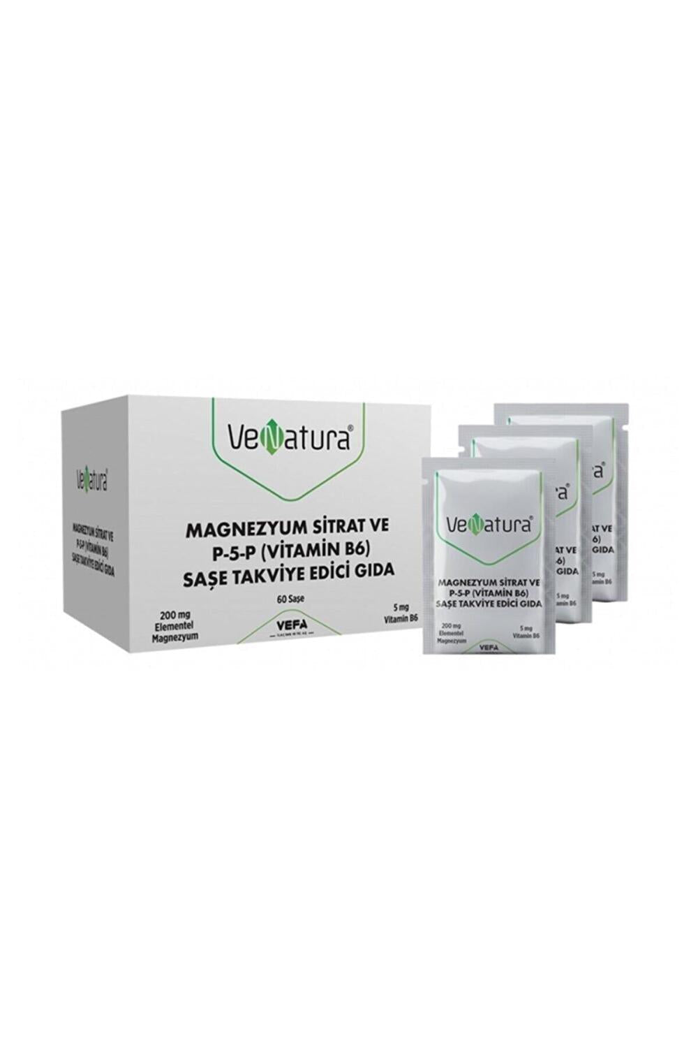 Venatura Magnesium Citrate and Vitamin B6 Supplement - 60 Sachets for Muscle and Nerve Support