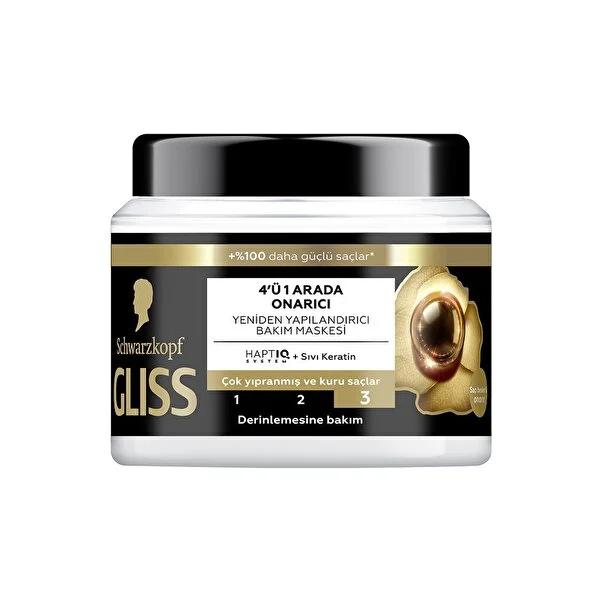 Gliss Ultimate Repair Hair Mask: 4-in-1 Keratin Treatment for Damaged Hair, Restores Shine & Strength