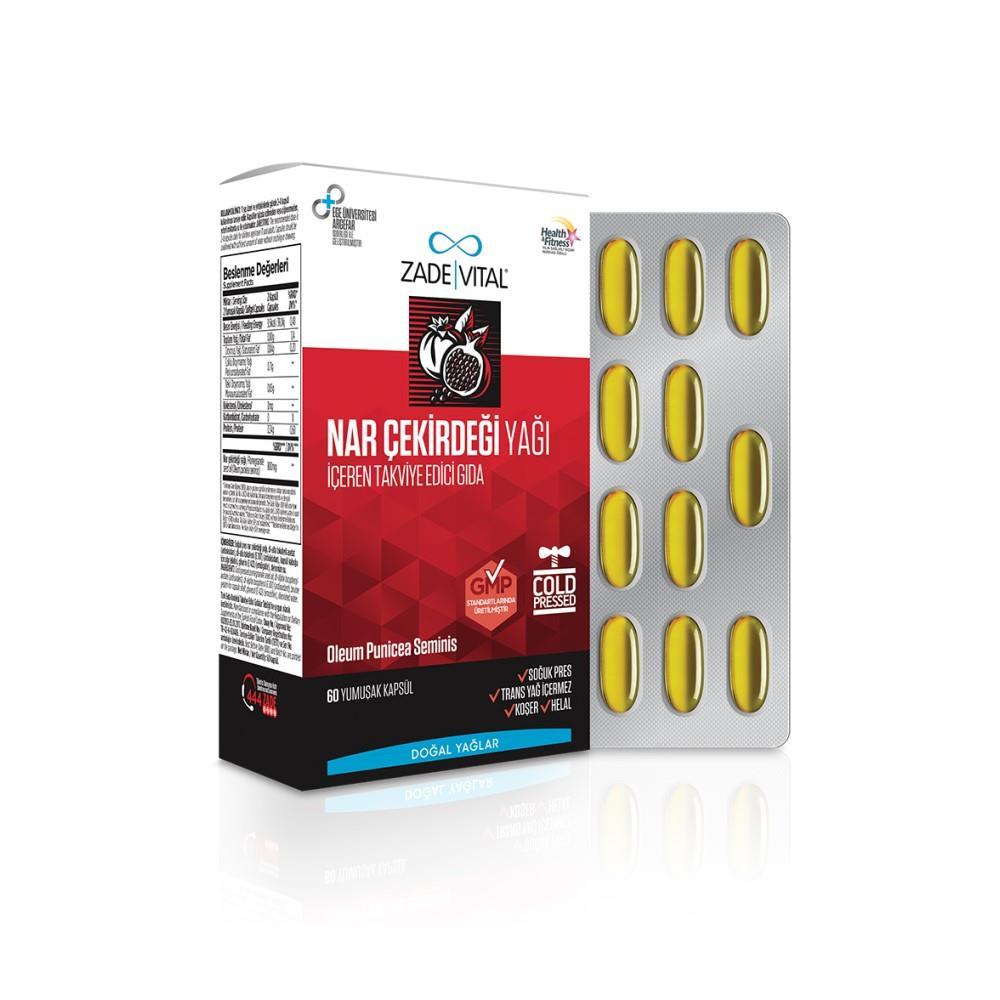 Zade Vital Pomegranate Seed Oil 400mg Soft Capsules