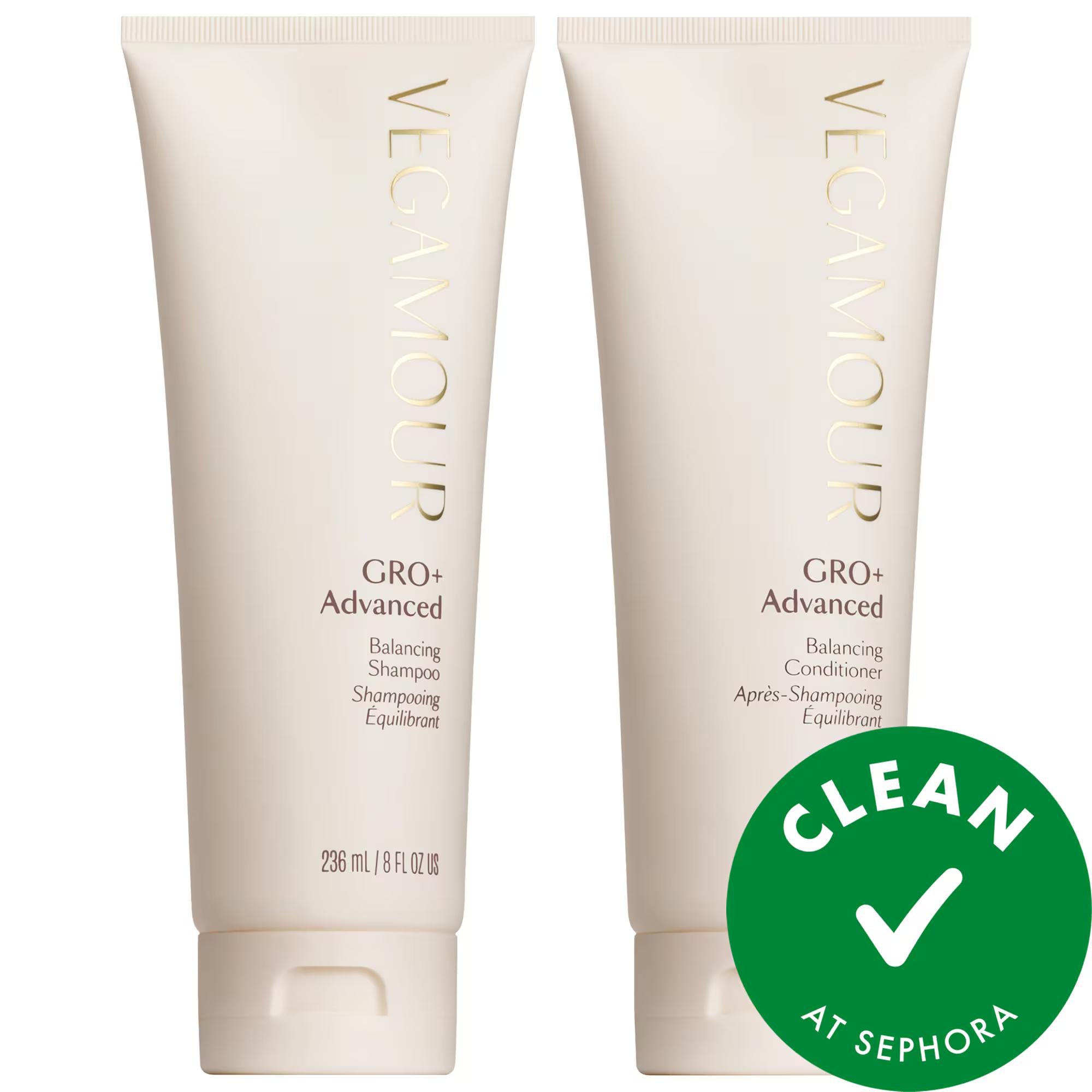 GRO+ Advanced Balancing Shampoo and Conditioner Set - Vegan, Gluten-Free, Cruelty-Free for Thinning Hair