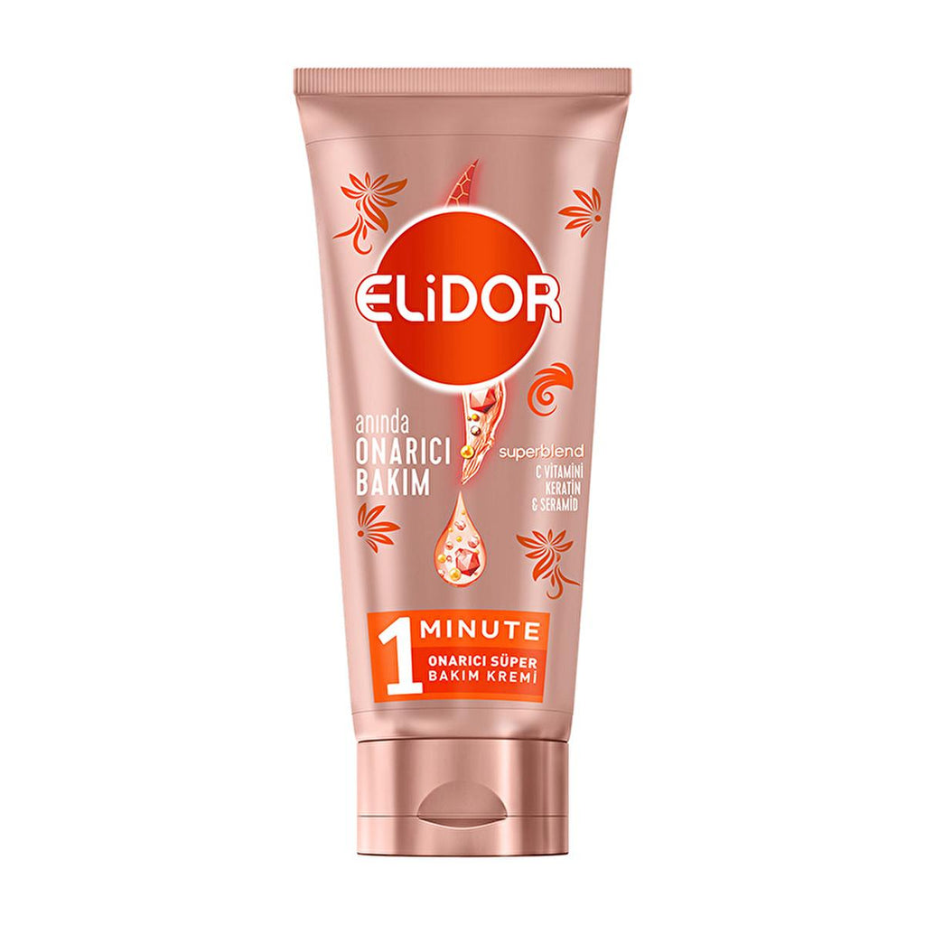 Elidor Instant Repair Hair Care Cream - 1 Minute Repair, Enriched with C Vitamin, Keratin, and Ceramide - Anti-Frizz Hair Cream for Damaged Hair