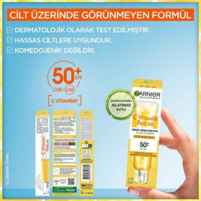 Garnier Vitamin C Daily Sunscreen SPF50+ - 40ml | Brightening Formula