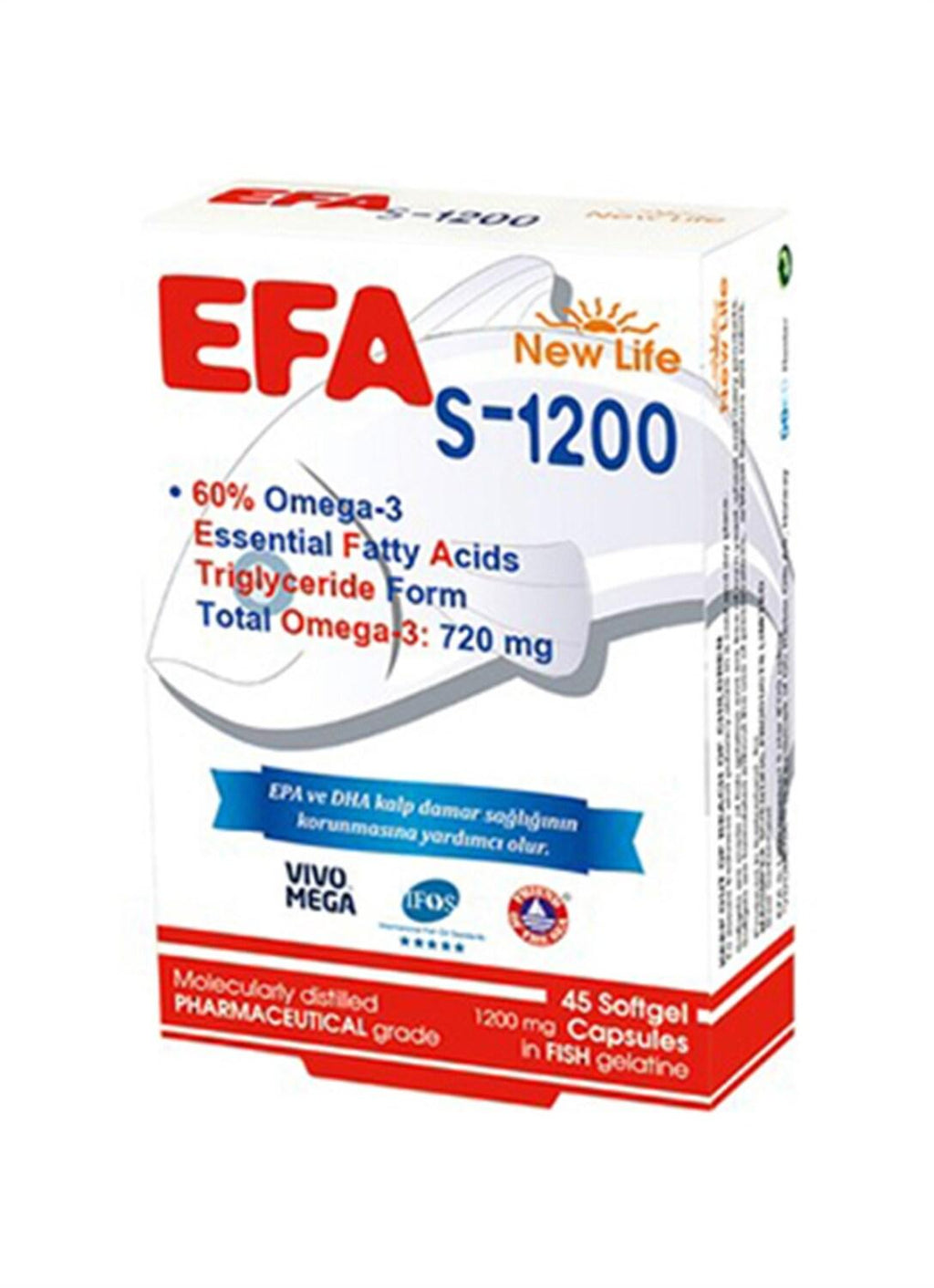 New Life Omega-3 Fish Oil - 45 Capsules - High Purity EPA & DHA