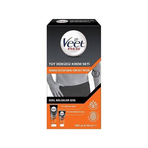 Veet Men Hair Removal Cream Set for Sensitive Skin - Gentle, Effective, and Soothing for Unwanted Hair