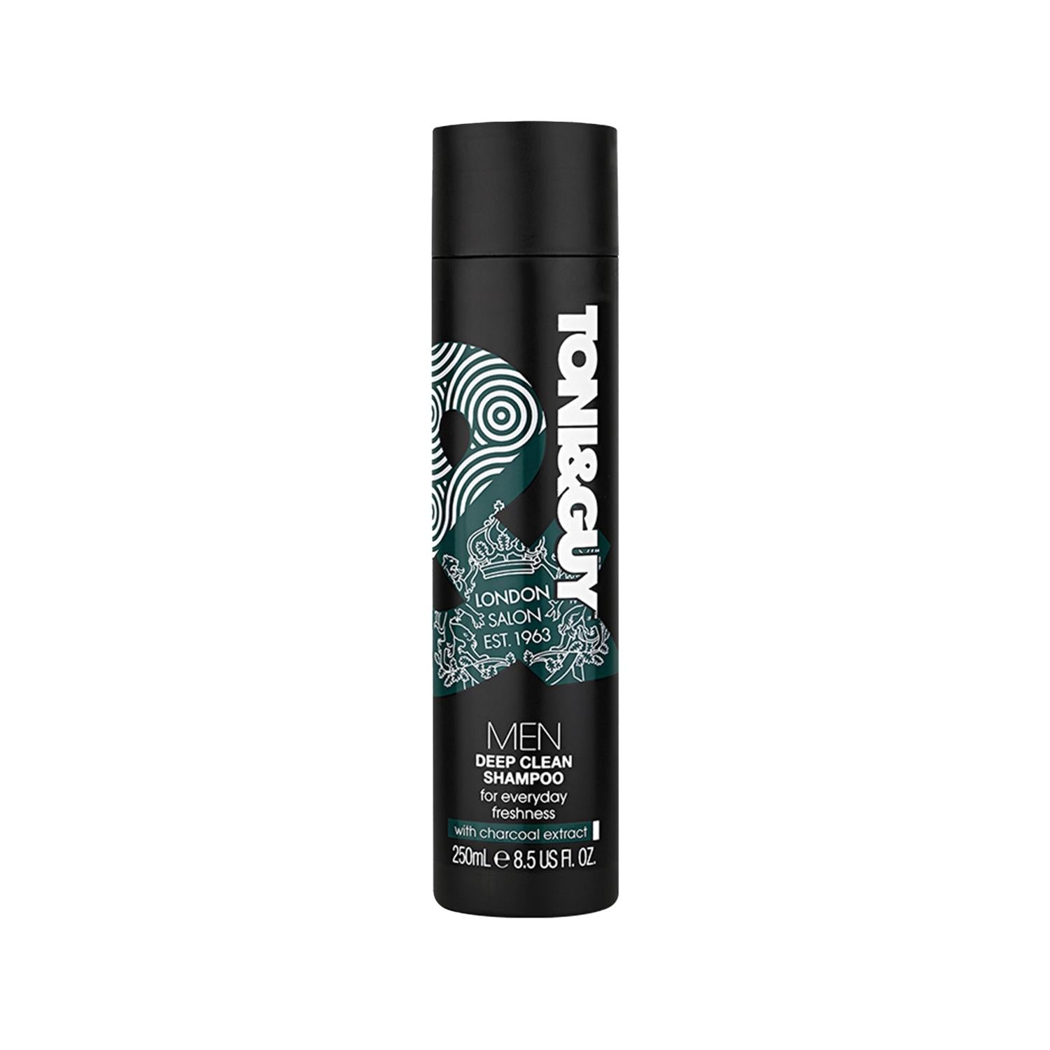 Toni & Guy Men Deep Clean Shampoo 250ml - Effective Men's Hair Cleanser for Oily Hair, Deep Clean Shampoo for Men