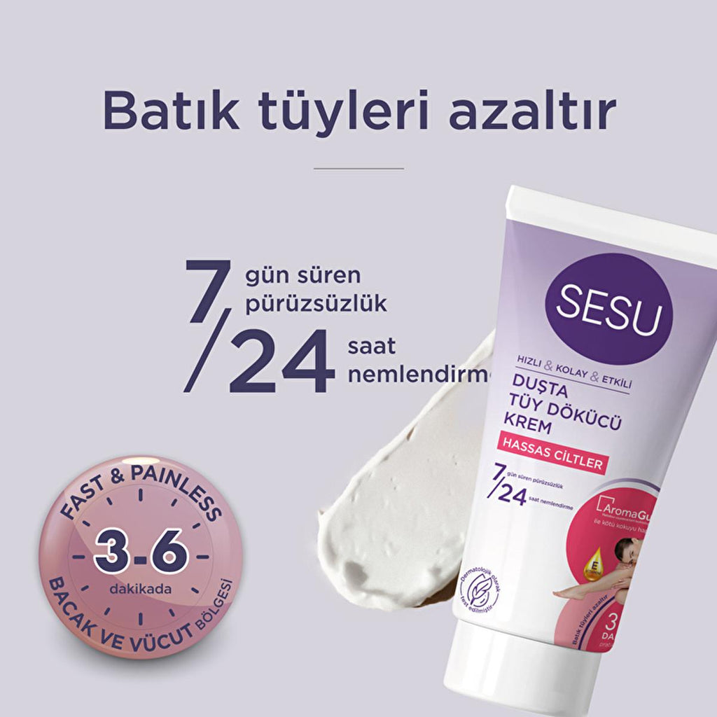 Sesu Hair Removal Cream for Sensitive Skin - Gentle, Effective, and Convenient - 5.07 fl oz