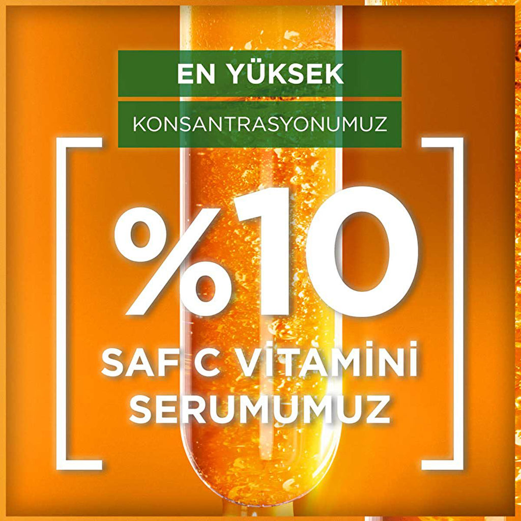 Garnier Vitamin C Face Serum - Brightening & Anti-aging Night Serum with Hyaluronic Acid