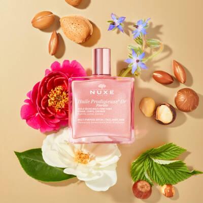 Nuxe Huile Prodigieuse Florale Or: Multi-Purpose Shimmering Dry Oil for Radiant Skin & Hair - Natural Glow, Floral Scent, Lightweight Formula, 1.69 fl oz