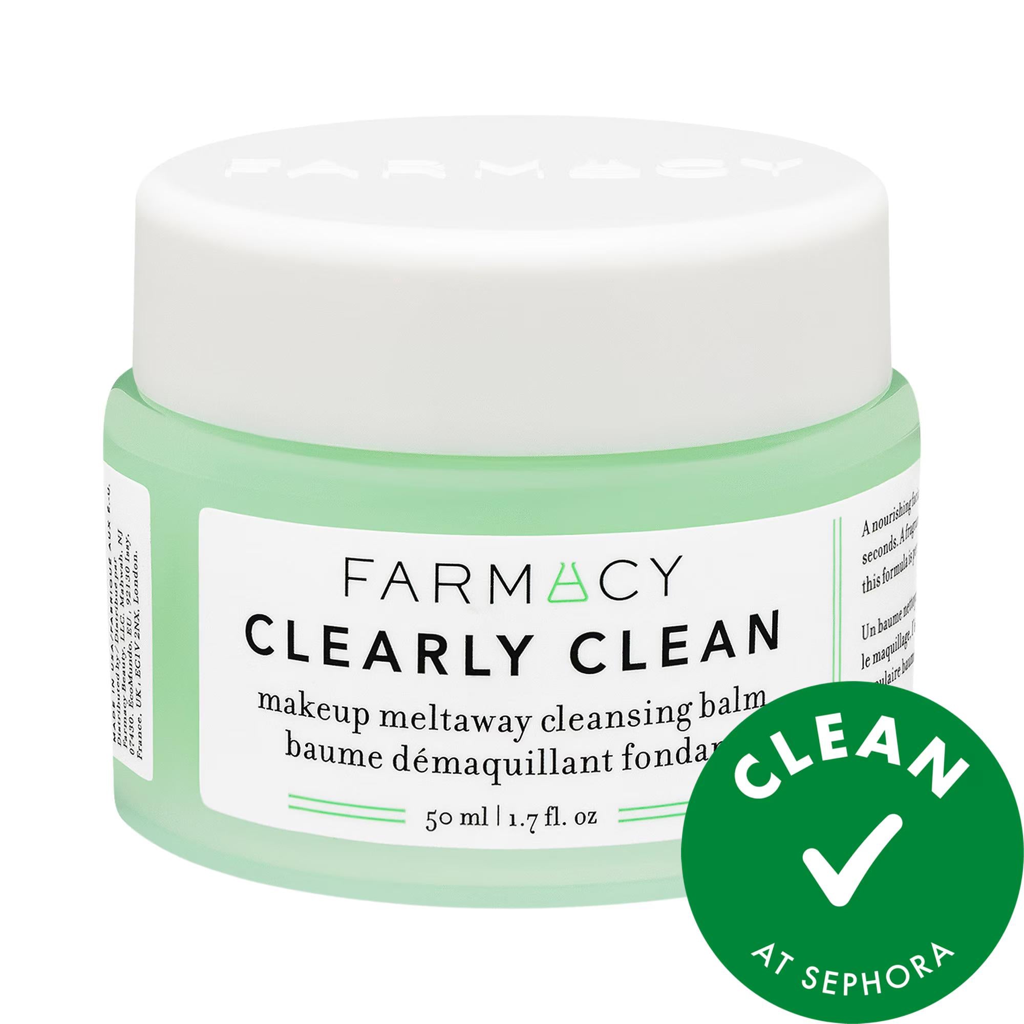 Farmacy Mini Clearly Clean Makeup Removing Cleansing Balm - Fragrance-Free, Vegan Skincare for Sensitive Skin