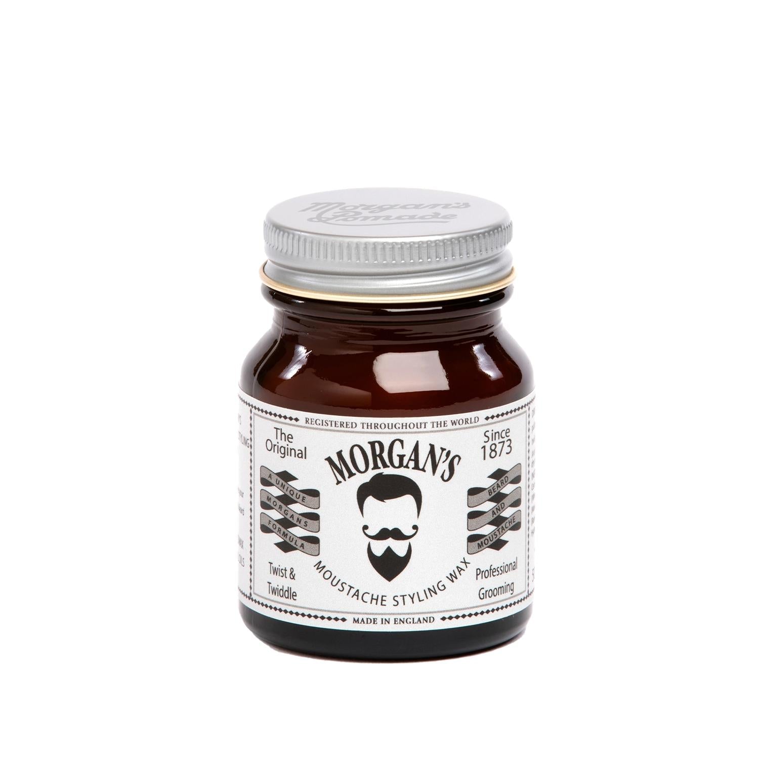 Morgan's Pomade Moustache Styling Wax - Strong Hold, 50g - Perfect for Moustache Grooming & Styling