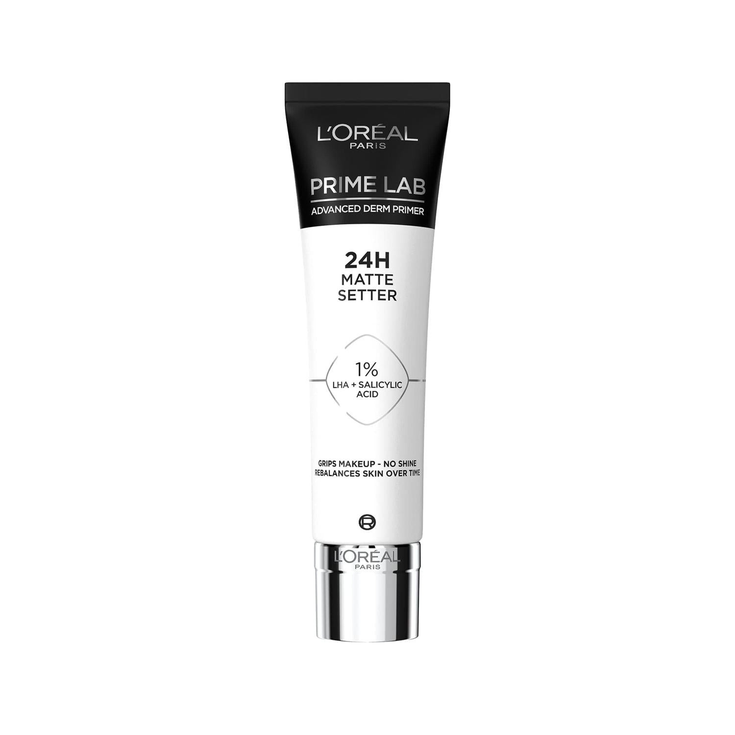 Loreal Paris Matte Setter Primer with Salicylic Acid for Oily Skin - Long Lasting Makeup Primer for a Flawless Matte Finish