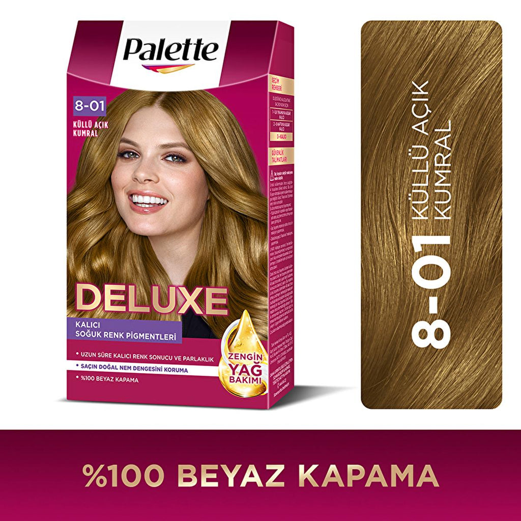 Palette Deluxe KŸllŸ A�õk Kumral Hair Dye: Intense Light Ash Blonde Color, Perfect Grey Coverage & Long Lasting Shine