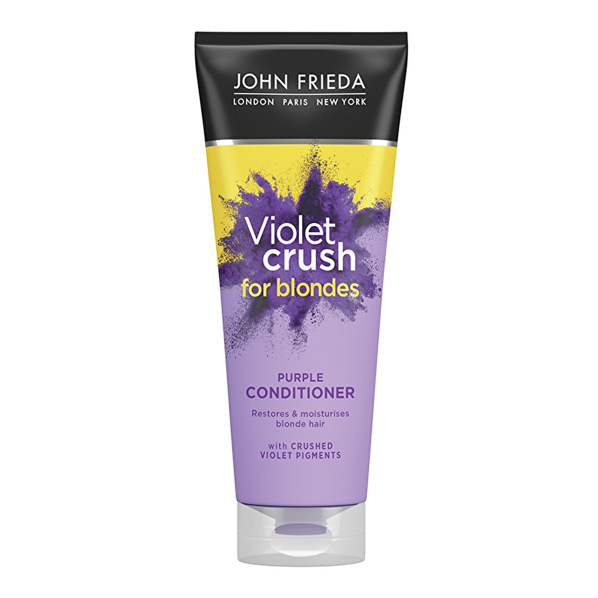 John Frieda Violet Crush Purple Conditioner for Blonde Hair - Tone Correcting, Anti-Brass, Color Enhancer, Hydrating - 8.45 f