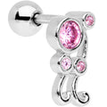BodyCandy Pink CZ Gem Sassy Swirl Cartilage Tragus Earring — main product shot