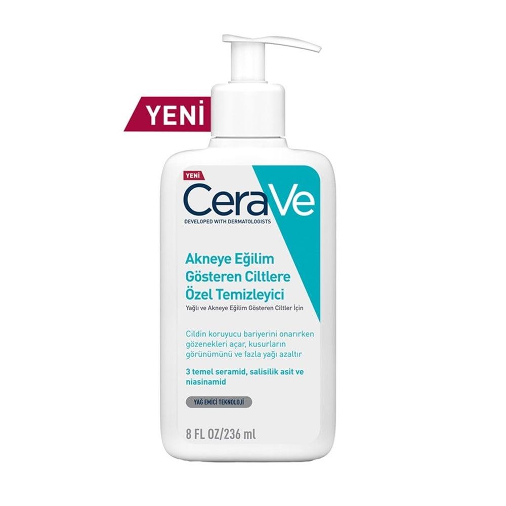 CeraVe Acne Face Wash with Salicylic Acid - Gentle, Oil-Free Cleanser for Acne Prone & Sensitive Skin - 236ml