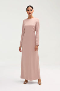 Naila Satin Crystal Mesh Maxi Dress - Pink Jasmine Clothing Veiled 