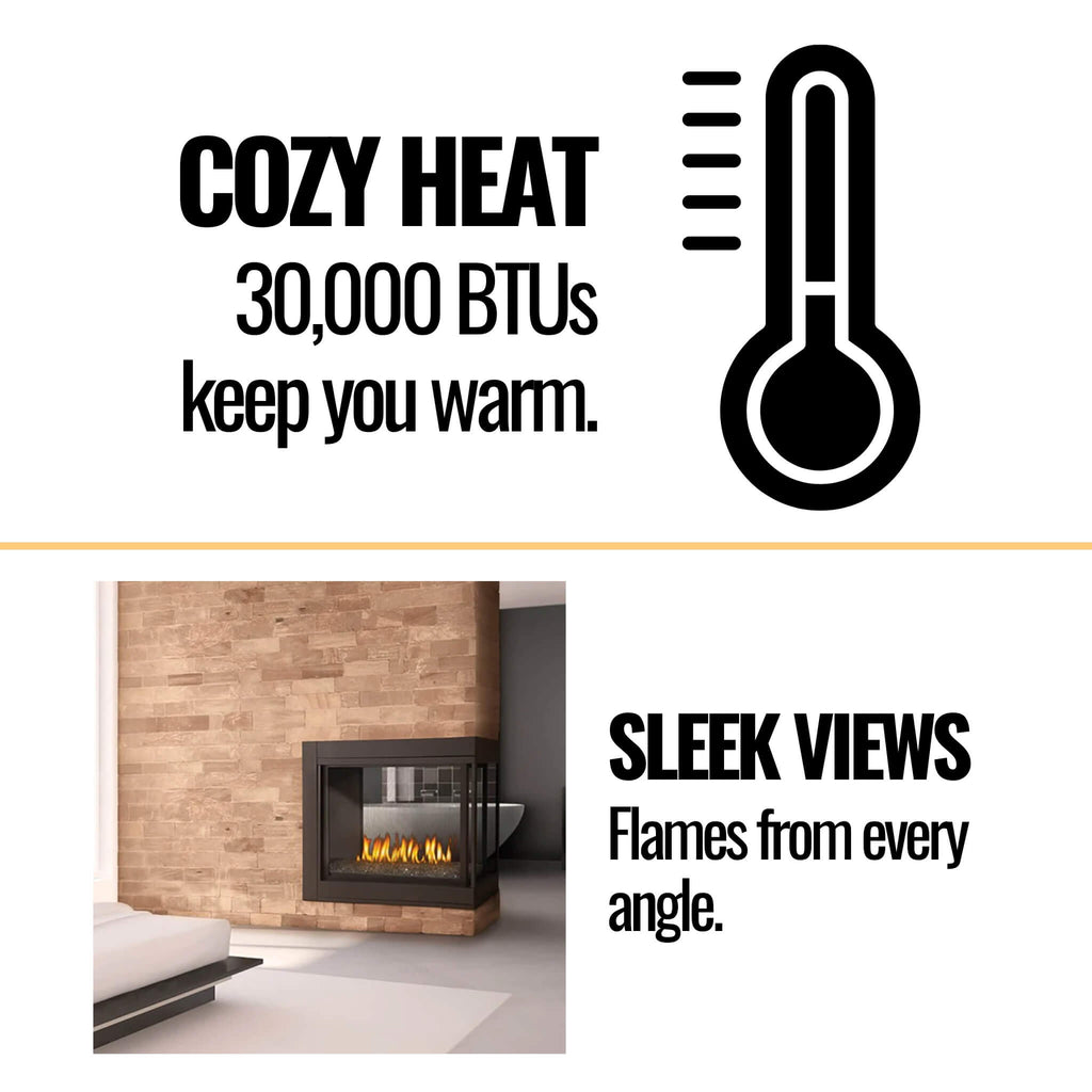 Napoleon Ascent 45-Inch Multi-View See-Through Glass Ember Bed Direct Vent Natural Gas Fireplace [BHD4STGN] (SAK72816) – SAKS