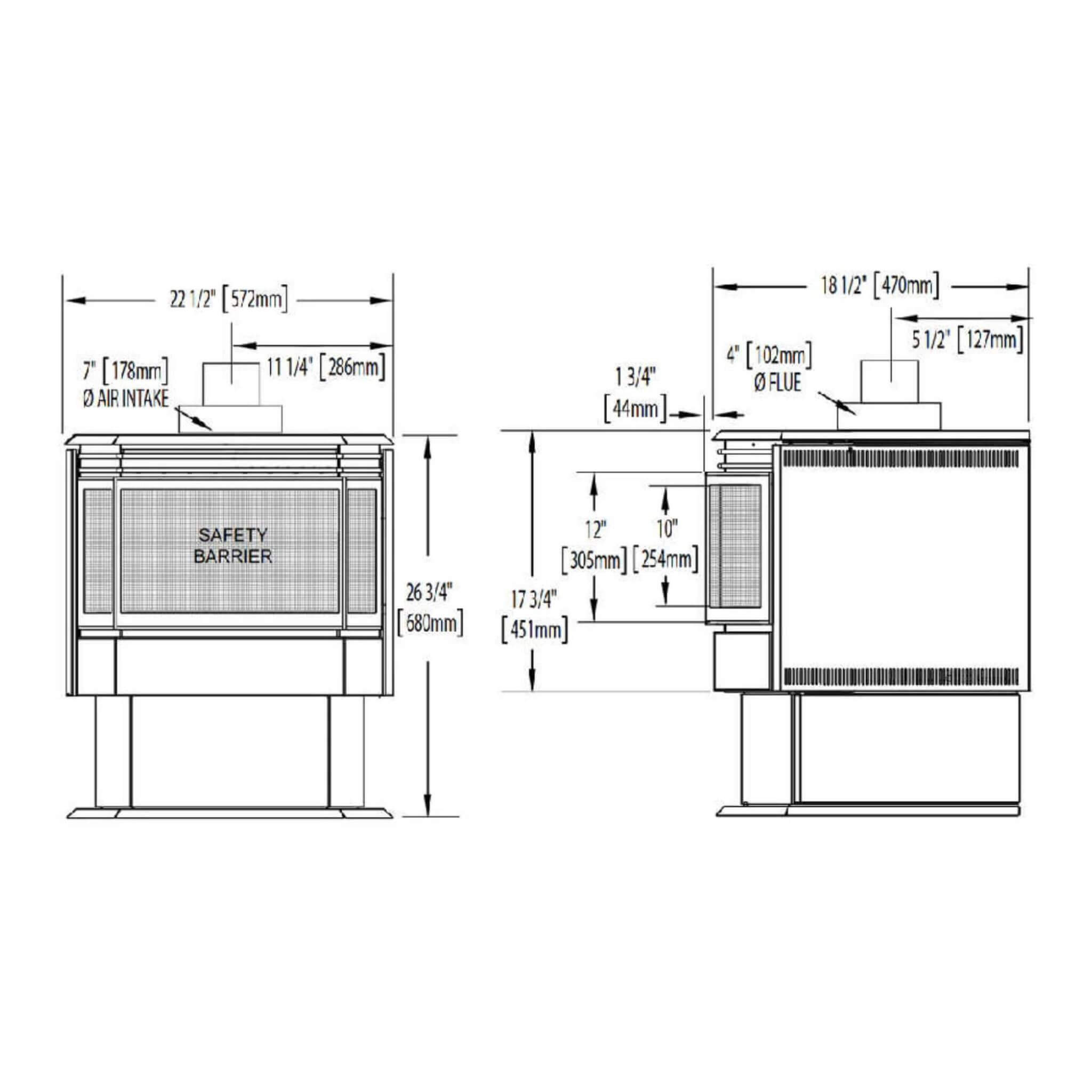 Napoleon Haliburton 50 22-Inch Direct Vent Millivolt Ignition Compact Natural Gas Stove [GDS28-1NSB] (SAK81523) – SAKSBY WHOL