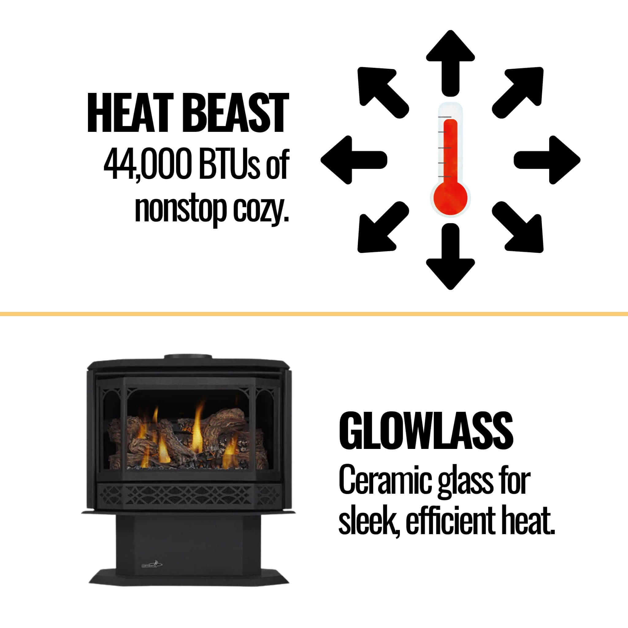 Napoleon Havelock 50 28-Inch Direct Vent Natural Gas Stove With Triple Burner [GDS50-1NE] (SAK68193) – SAKSBY WHOLESALE, view