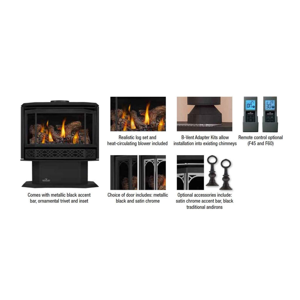Napoleon Havelock 50 28-Inch Direct Vent Natural Gas Stove With Triple Burner [GDS50-1NE] (SAK68193) – SAKSBY WHOLESALE, view