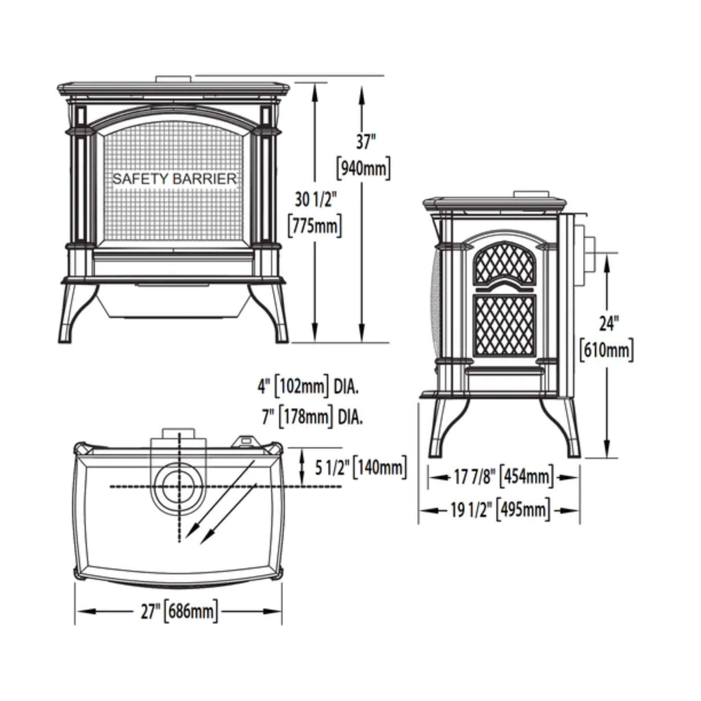 Napoleon Knightsbridge 60 Majolica Brown 27-Inch Natural Gas Stove With Flame And Heat Adjustment [GDS60-1NNSB] (SAK14738) – 