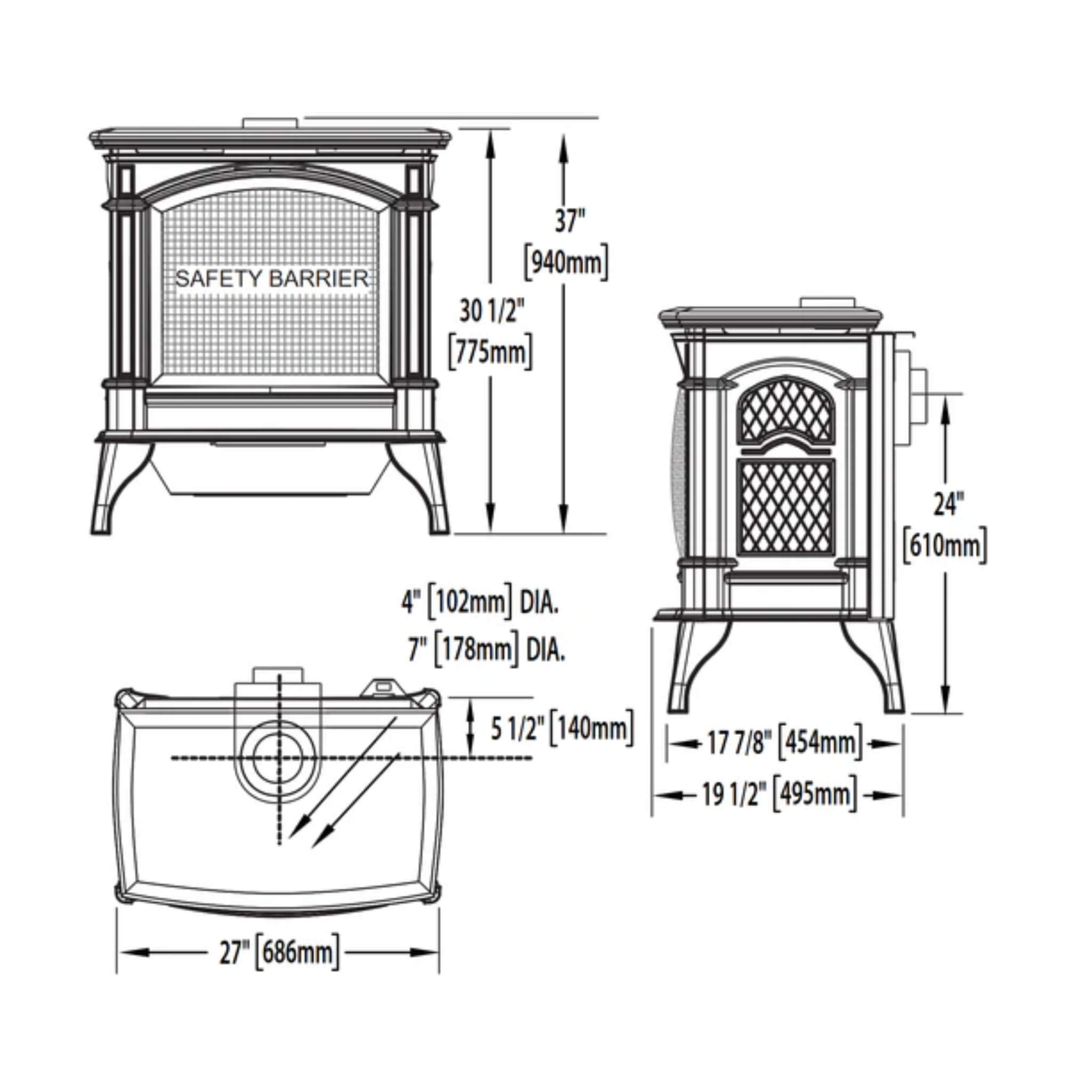 Napoleon Knightsbridge 60 Majolica Brown 27-Inch Natural Gas Stove With Flame And Heat Adjustment [GDS60-1NNSB] (SAK14738) – 