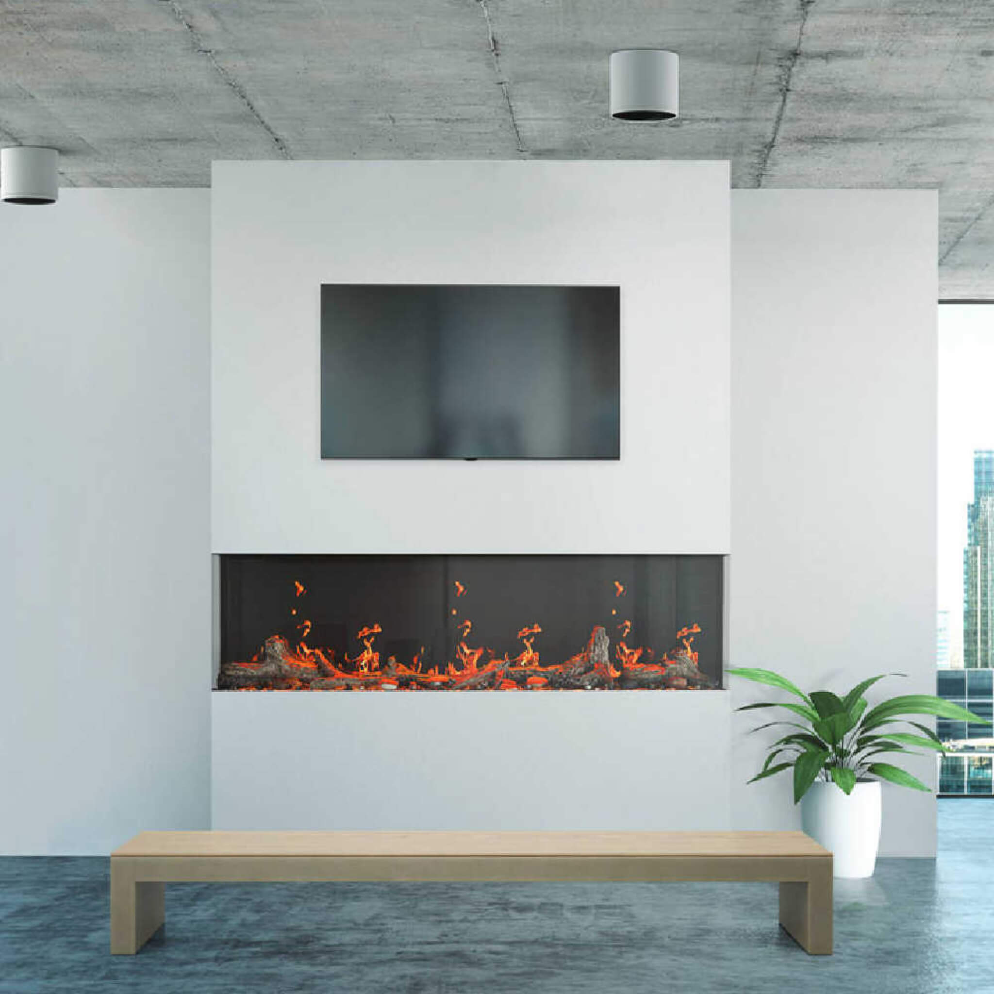 Napoleon Luminex 65-Inch LCD Built-In Electric Fireplace With Remote Control [NEFL65LCD-3SV] (SAK83665) – SAKSBY WHOLESALE, v