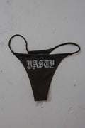 Thrash Happy Nasty Rhinestone Thong — detail close-up