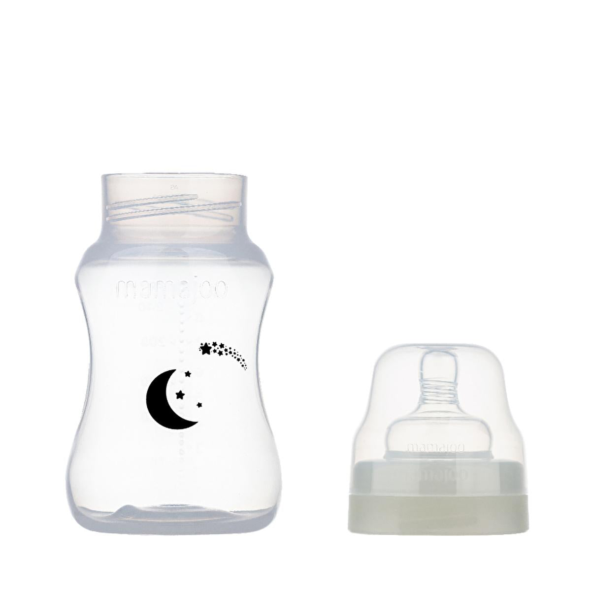 Mamajoo Night & Day Baby Bottle 270ml: Anti-Colic, BPA-Free, Glow-in-the-Dark - Perfect Infant Feeding for Colic Relief and Easy Nighttime Use