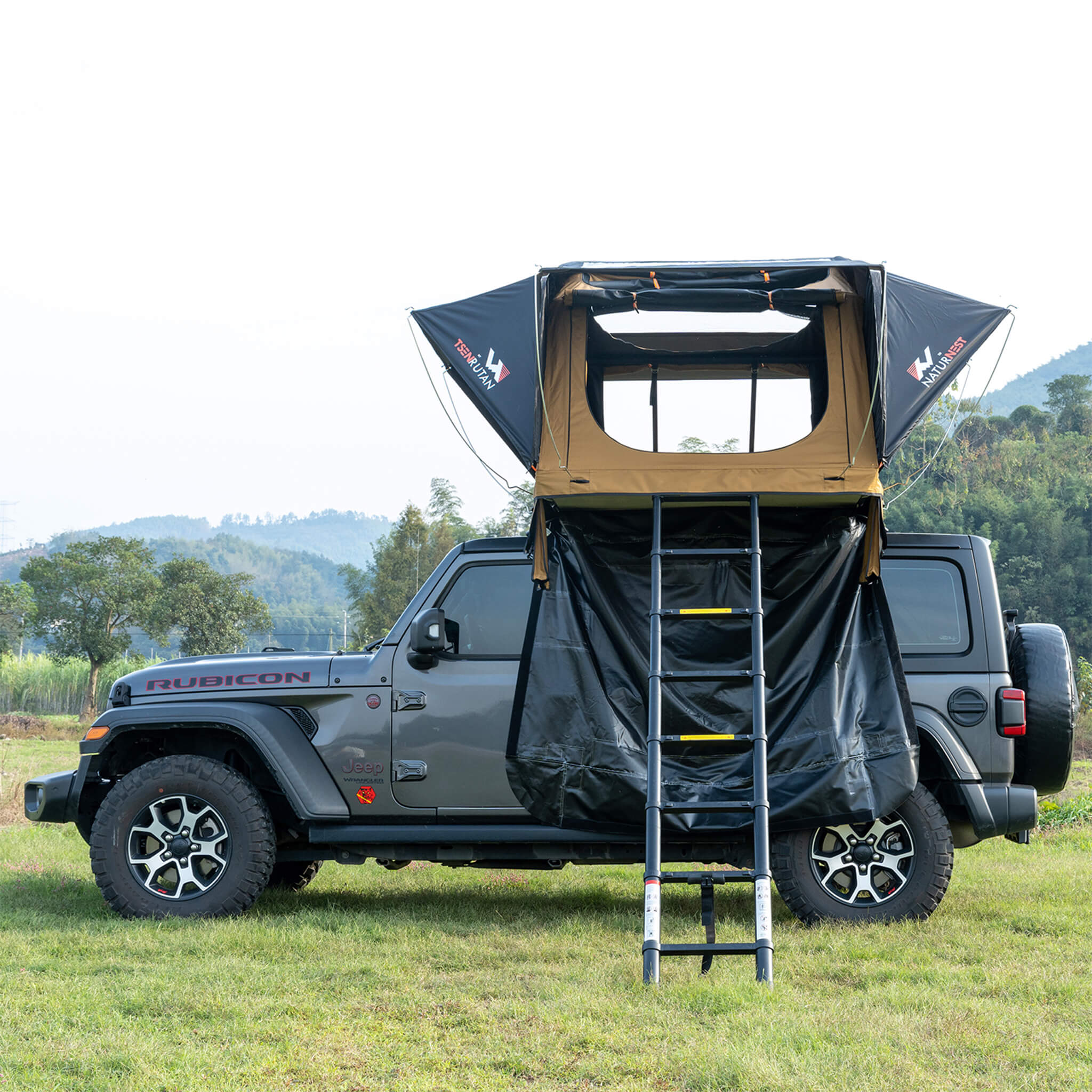 Naturnest Andromeda Khaki Soft-Shell Rooftop Tent With Large Panoramic Skylight & YKK Doors (SAK72384) – SAKSBY WHOLESALE, vi