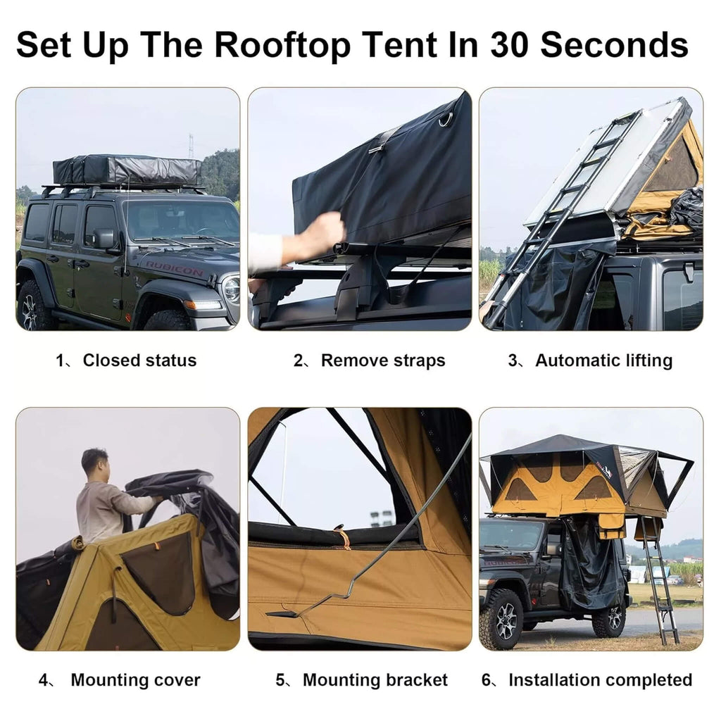 Naturnest Andromeda Khaki Soft-Shell Rooftop Tent With Large Panoramic Skylight & YKK Doors (SAK72384) – SAKSBY WHOLESALE, vi