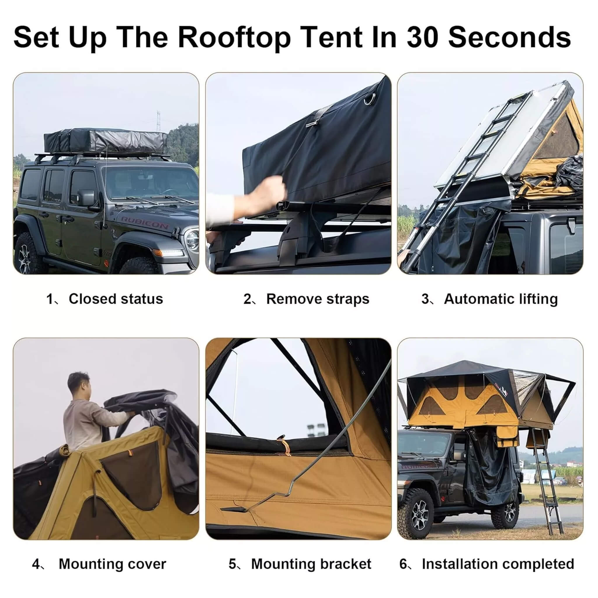 Naturnest Andromeda Khaki Soft-Shell Rooftop Tent With Large Panoramic Skylight & YKK Doors (SAK72384) – SAKSBY WHOLESALE, vi