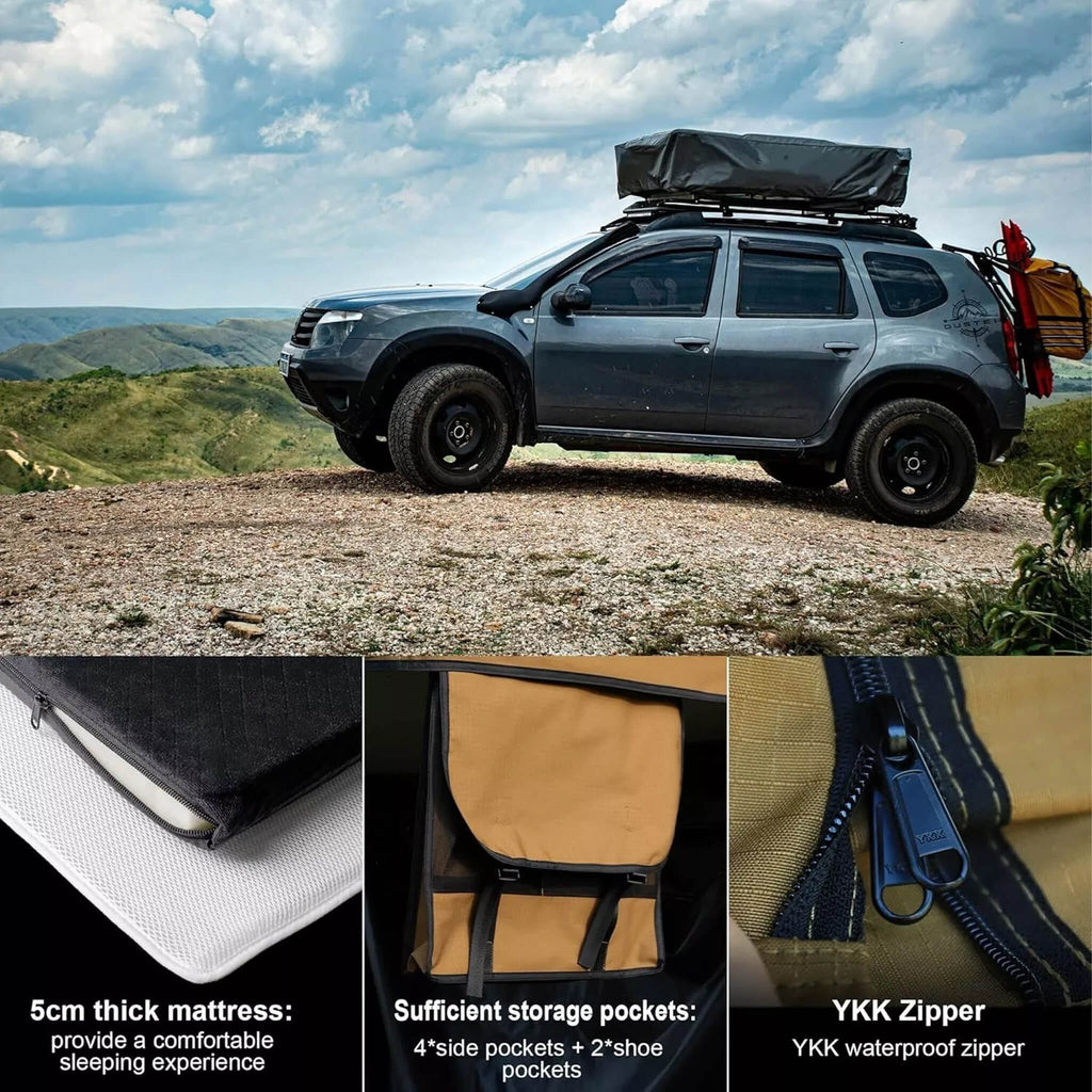 Naturnest Andromeda Khaki Soft-Shell Rooftop Tent With Large Panoramic Skylight & YKK Doors (SAK72384) – SAKSBY WHOLESALE, vi