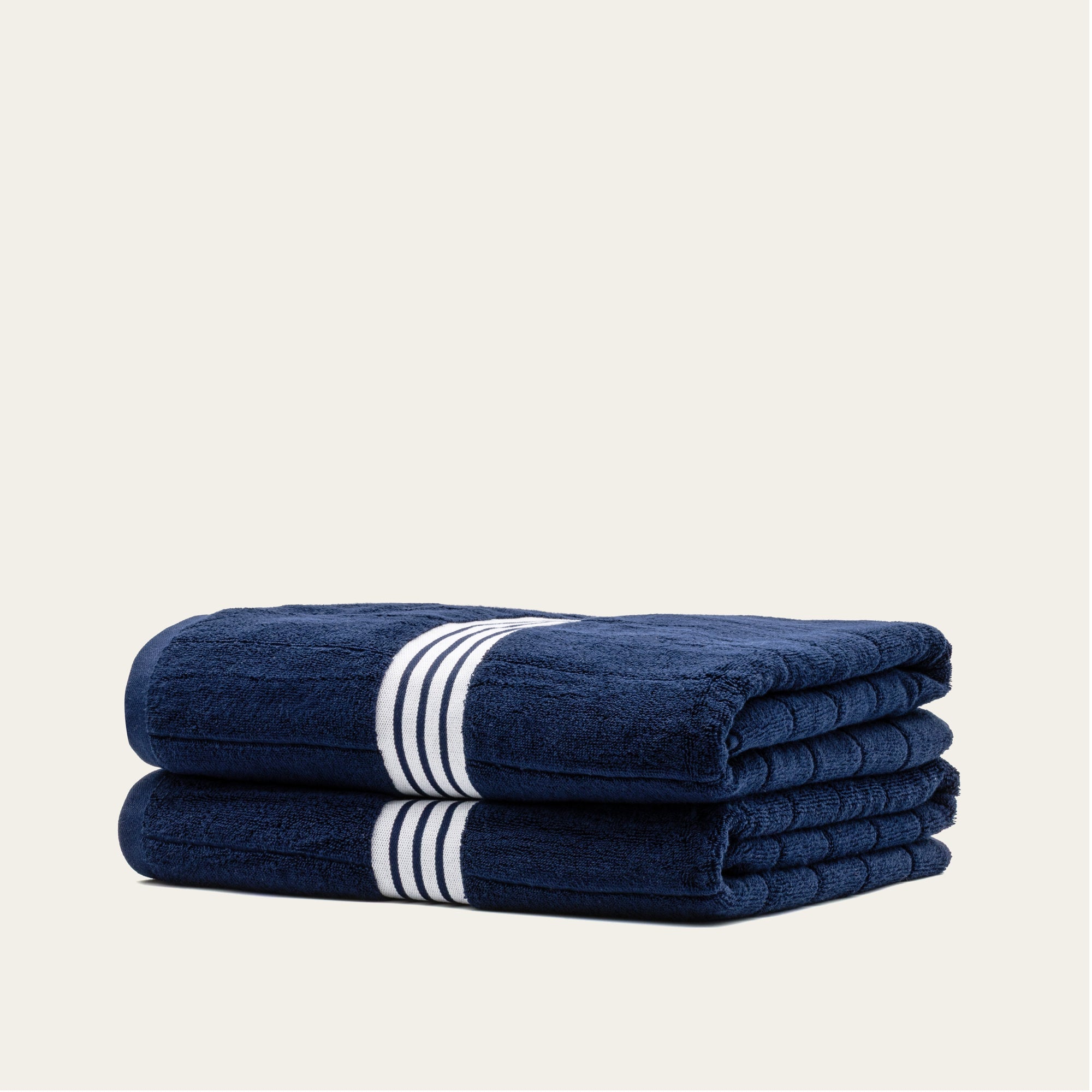 Italic Nautilus Towels — product on model