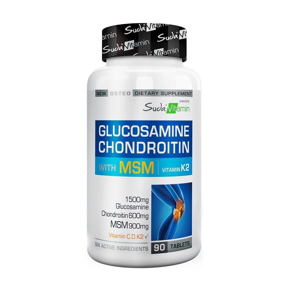 Suda Vitamin Glucosamine Chondroitin with MSM Vitamin K2 90 Tablets - Joint Health & Wellness Supplement