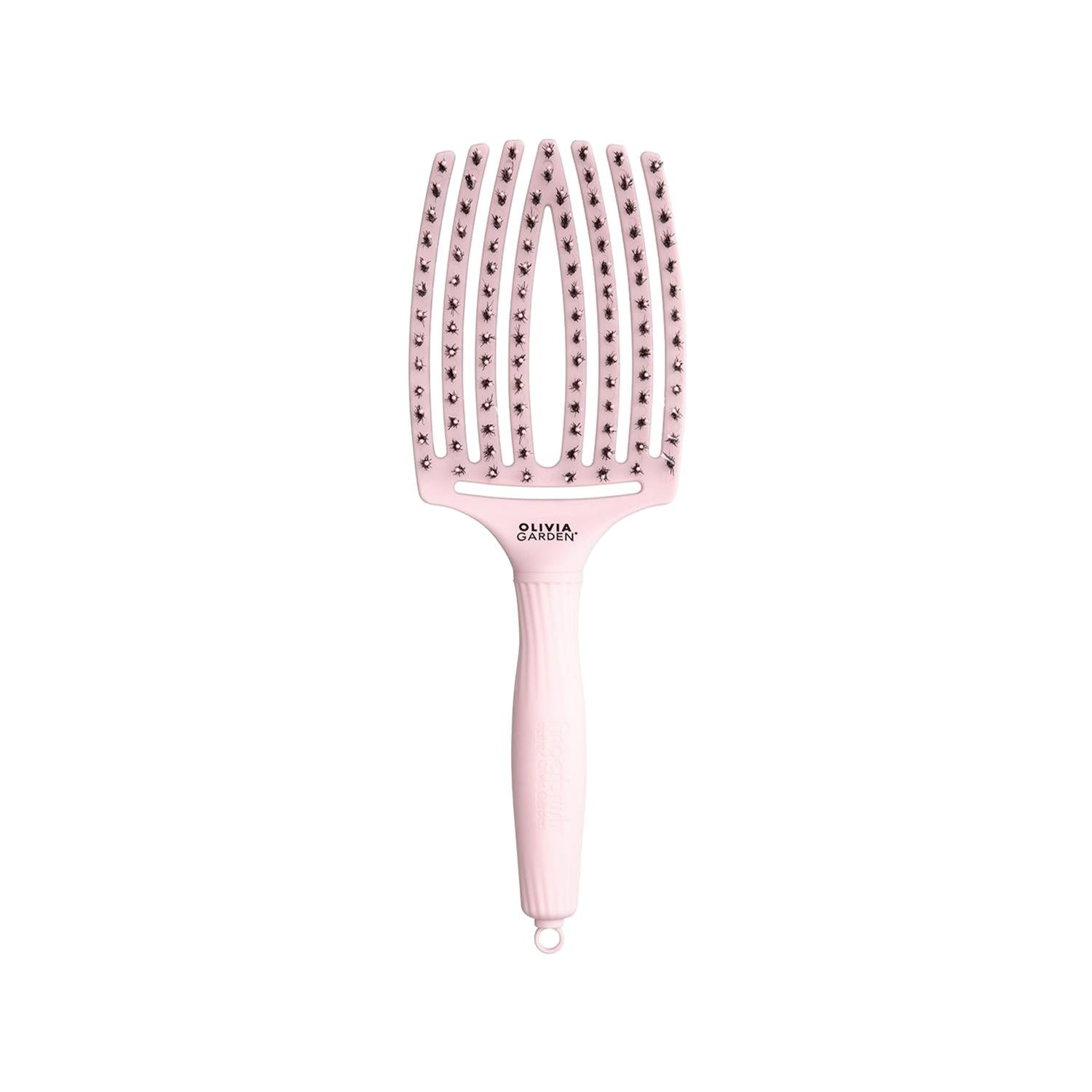 Olivia Garden Fingerbrush Care Iconic Boar Nylon Pastel Pink L