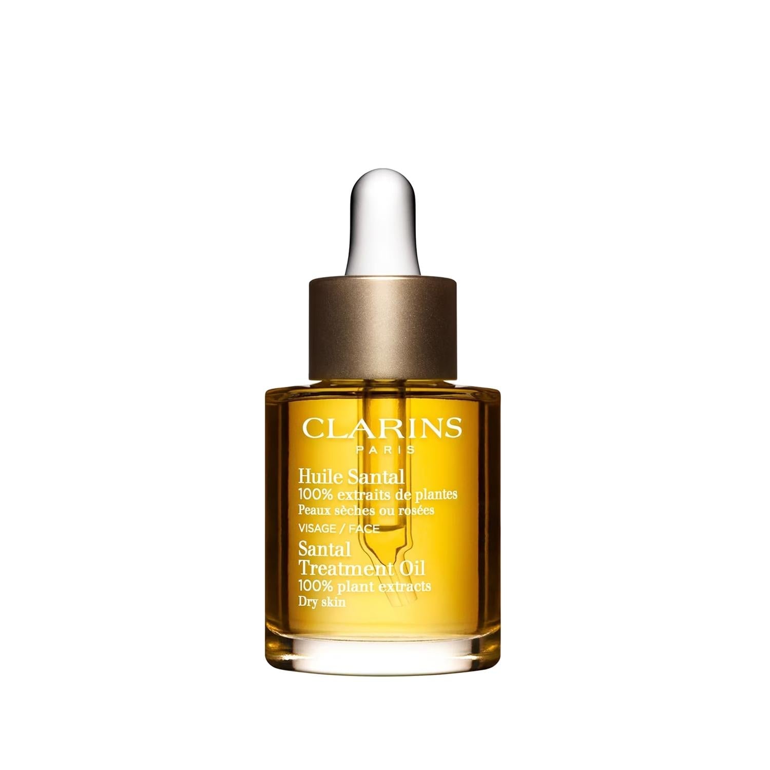 Clarins Huile Visage Santal: Hydrating Facial Oil for Dry, Sensitive Skin | Sandalwood Face Care Oil (30ml)