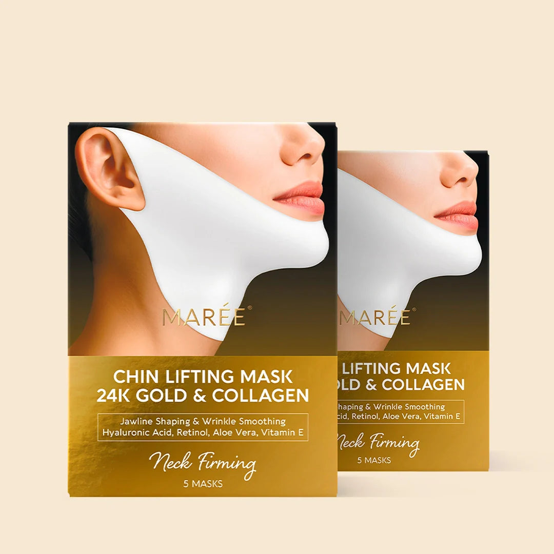 Maree 24K Gold V-Line Lifting Mask — flat-lay composition