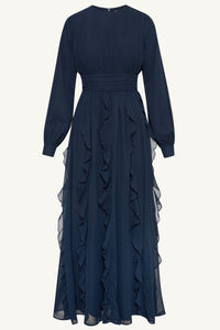 Nesreen Waterfall Chiffon Maxi Dress - Night Sky Clothing Veiled 