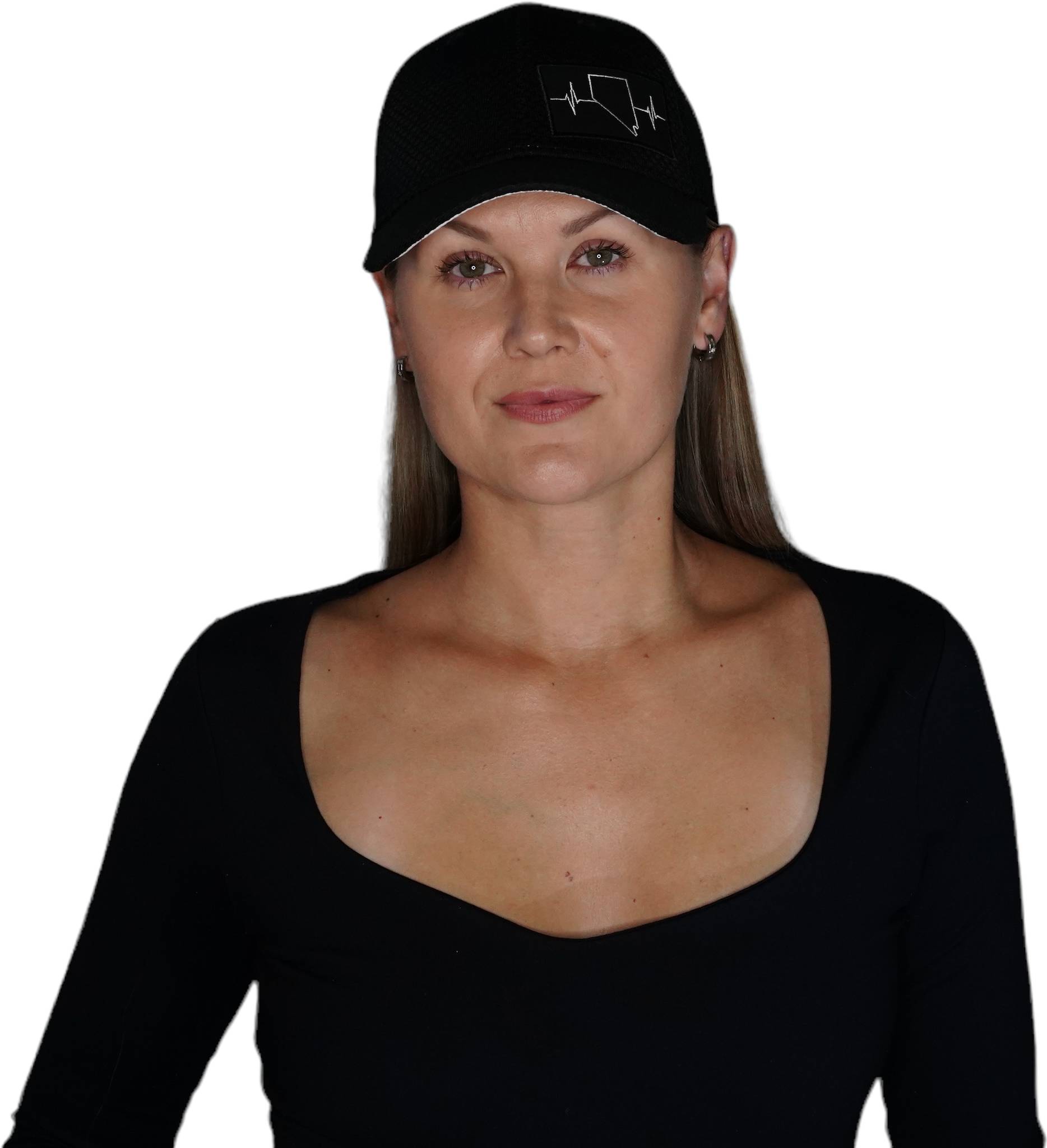 Nevada Hat - Airmesh - Athletic Fit - Black - Fabric Back