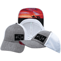 The Heartbeat Brand Nevada Low Profile Hat — Ponytail / Heather Gray / White — main product shot