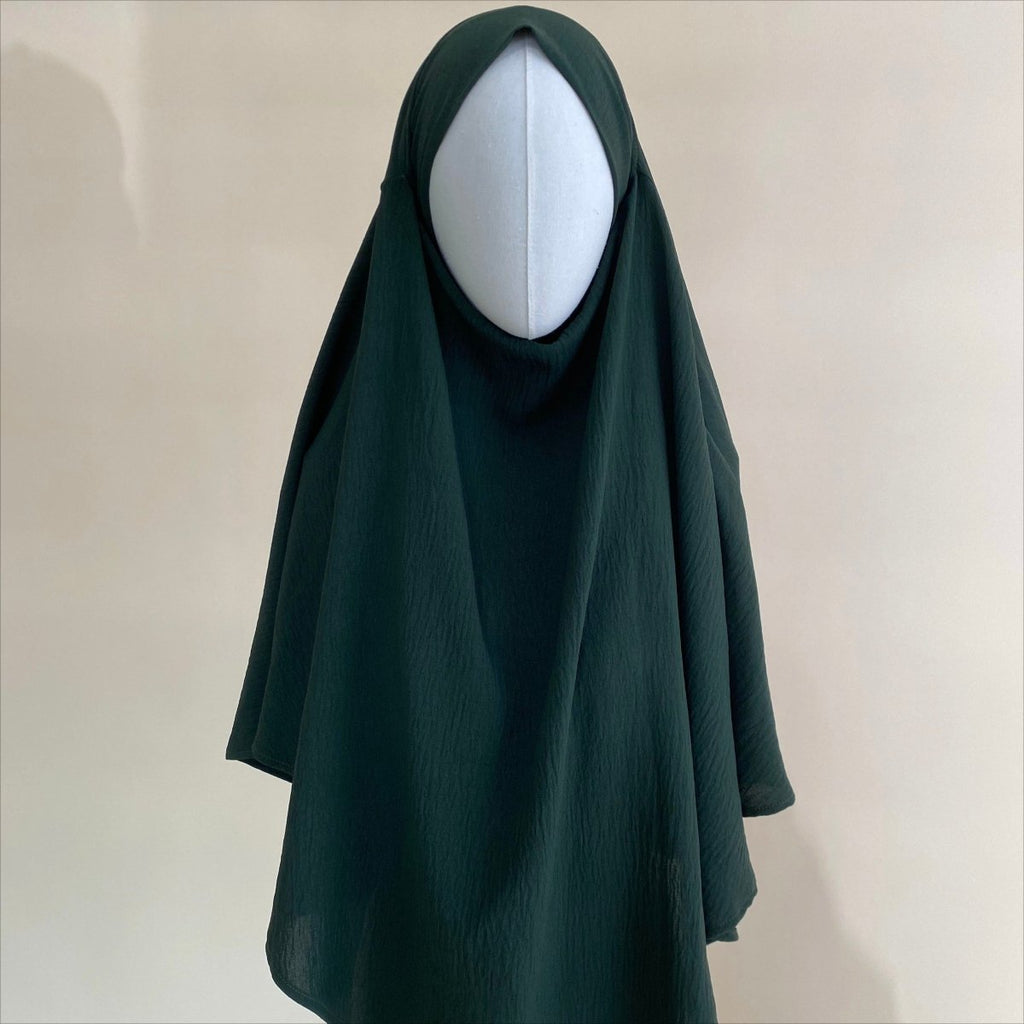 Mariam's Collection New Crepe 1-Layer Khimar | Soft Crepe Material Khimar (MK009) — in-use photo