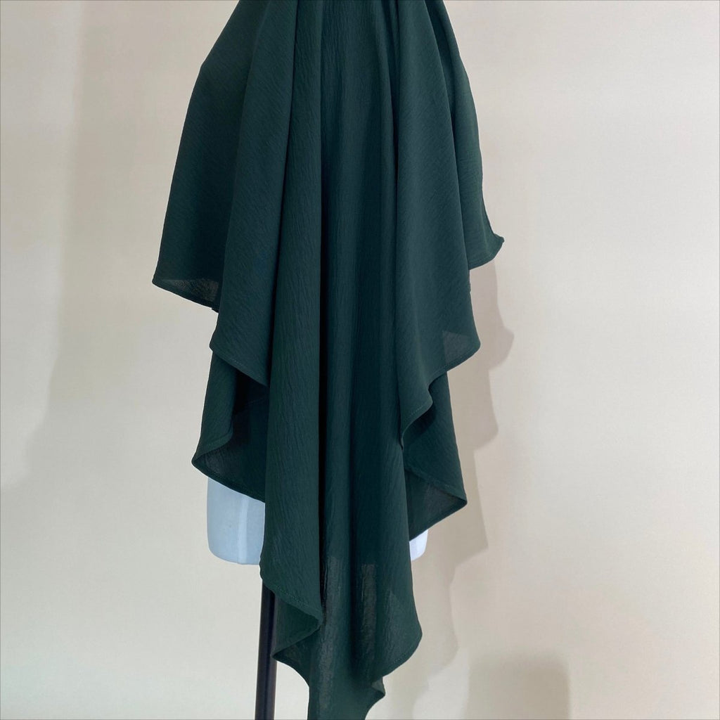 Mariam's Collection New Crepe 1-Layer Khimar | Soft Crepe Material Khimar (MK009) — size reference