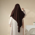Mariam's Collection New Crepe 1-Layer Khimar | Soft Crepe Material Khimar (MK009) — Mariam's Collection branding close-up