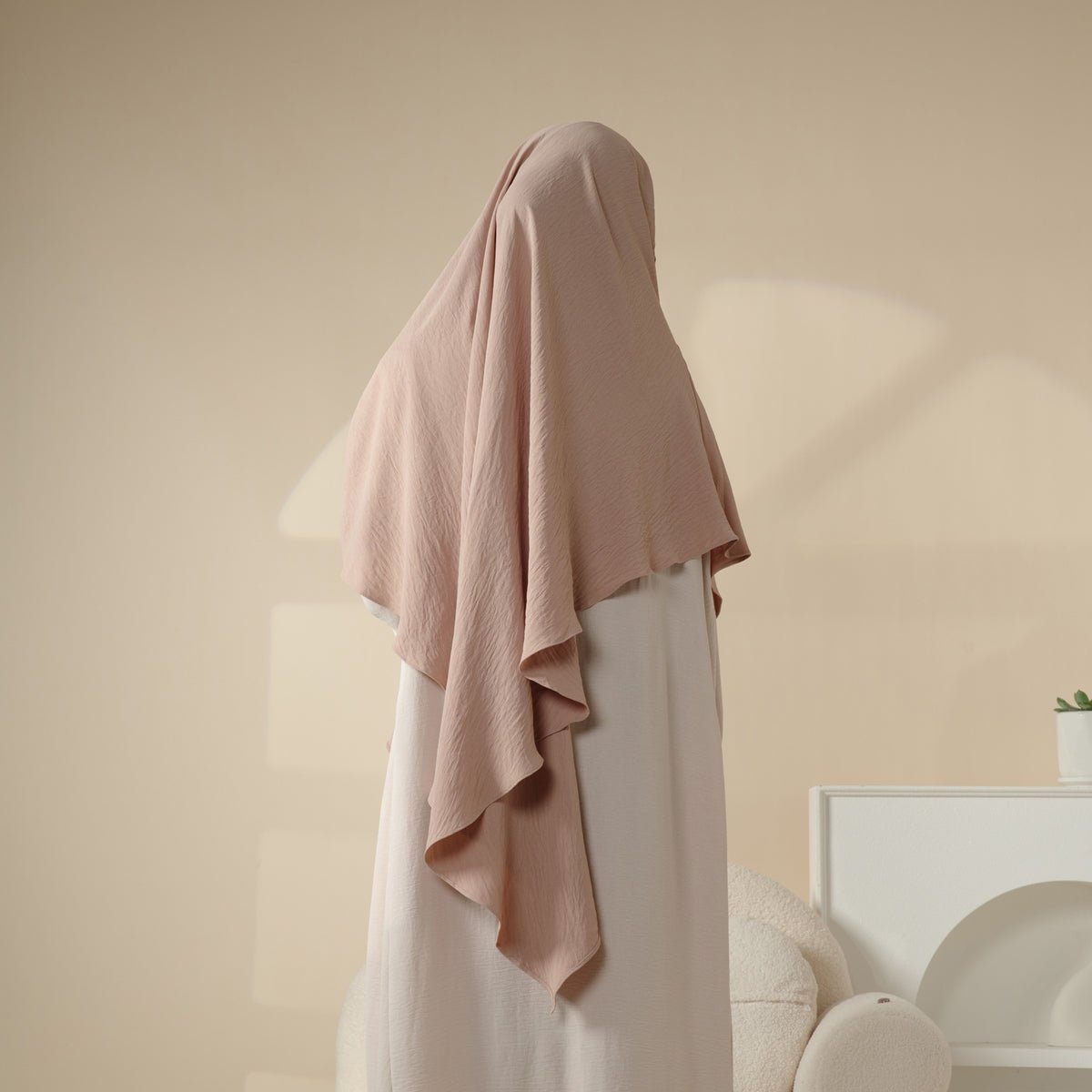 Mariam's Collection New Crepe 1-Layer Khimar | Soft Crepe Material Khimar (MK009) — lifestyle worn / used context