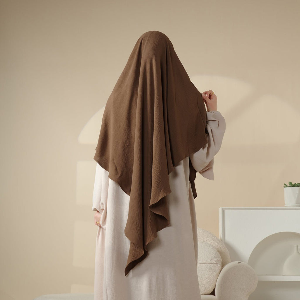 Mariam's Collection New Crepe 1-Layer Khimar | Soft Crepe Material Khimar (MK009) — detail shot 7