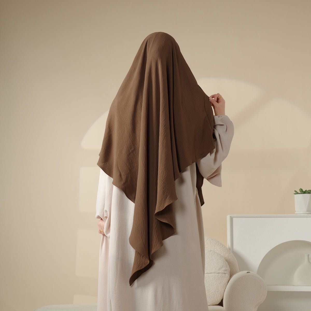 Mariam's Collection New Crepe 1-Layer Khimar | Soft Crepe Material Khimar (MK009) — detail shot 7