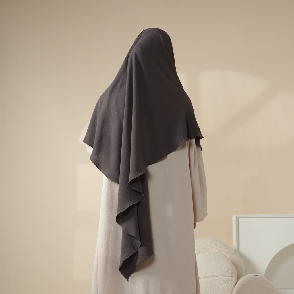Mariam's Collection New Crepe 1-Layer Khimar | Soft Crepe Material Khimar (MK009) — construction detail